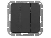 Выключатель 3 клав., cкрытый, 10А карбон, Аструм, Bylectrica С05 10-3505карб