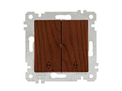 Выключатель проходной 2-клав., скрытый, без рамки, пруж. зажим, орех, RITA, 10 A, 250 V, IP 20, Mutlusan 22004040157