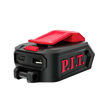 Адаптер для зарядки моб. устройств, 20В, аккум.OnePower, порты USB/Type-C, фонарик PIT PAD20H-3A