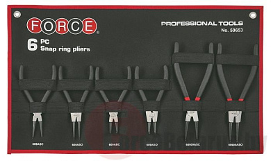 Набор съемников стопорных колец сжим/разжим, прямой/угловой 175/230 мм 6 пр Force 50653