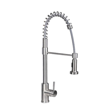 Смеситель для кухни однорычажный со съемным гибким шлангом, HDF-8111, сатин, AKS 117679