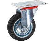 Опора колёсная d-75мм на площадке без фиксатора, резиновая Starfix SMF-63243-1