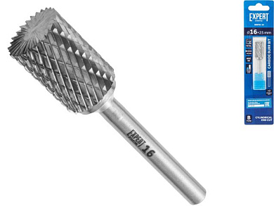 Борфреза твердосплавная тип B 16x25мм EXPERT STARTUL (цилиндрическая с торцом, по металлу)