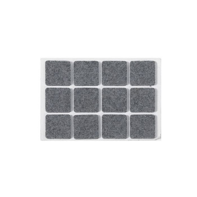 Подкладка самоприлипающая фетровая 25х25мм (1лист-12шт) серая FOLMAG 108006