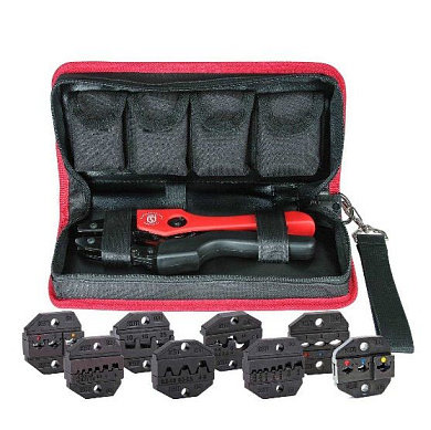 Кримпер для опрессовки наконечников с набором из восьми матриц в тканевой сумке
 СТК+8 КВТ 83347