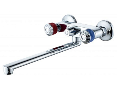 Смеситель для ванны вентильный тип I, серия 330, длинный поворотный L-излив. эксцентриков нет ECONOCE EC0333