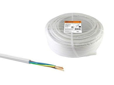 Провод ПВС 5х1,5, бухта 100 м, белый TDM SQ0118-0141