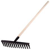 Грабли стальные, 350 х 1300 мм, 14 витых зубьев, деревянный черенок, Россия Сибртех 61768