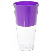 Кашпо для цветов со вставкой ДУЭТ h=260, d=140. вставка 130мм, фиолетовый Гарденпласт 00068