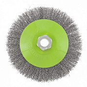 Щетка для УШМ, М14, тарелка, витая проволока 0,3 мм Сибртех