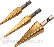 Набор ступенчатых сверл по металлу 3 пр. 3-20 мм Yato YT-44731