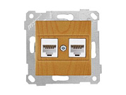 Розетка компьютерная 2xRJ45, Cat6, скрытая, без рамки, дуб, RITA, Mutlusan 22001410158