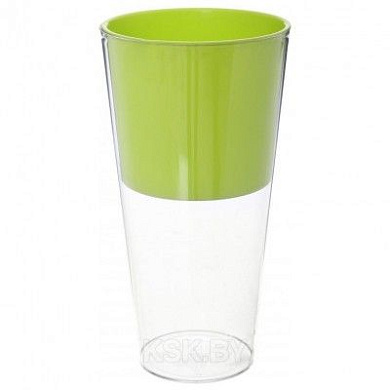 Кашпо для цветов со вставкой ДУЭТ h=260, d=140. вставка 130мм, оливковый Гарденпласт 00069