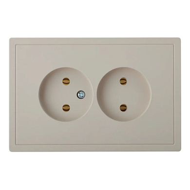 Розетка 2-ая (скрытая б/з) песочная Carre Bylectrica РС16-0641 песочн