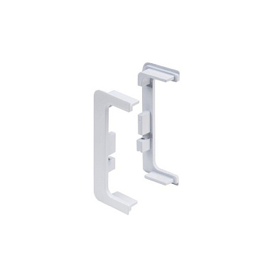 Комплект заглушек металлич. к профилю Gola, С-образных (левая+правая) белый глянец 3 AKS 67680