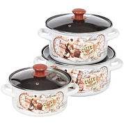 Набор кастрюь Эспрессо-1-Экстра, 2, 3.3, 4 л Керченский металлургический завод 51904-Эспрессо