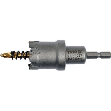 Сверло корончатое режущее по металлу TCT 29 мм 1/4" Yato YT-44057