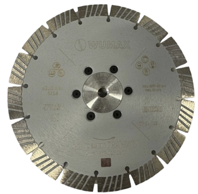 Алмазный диск с фланцем по граниту, сегмент TURBO 230х15х2,8хМ14, WUMAX 1668323231