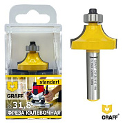 Фреза кромочная калевочная по дереву 31,8х9,5x8 мм GRAFF