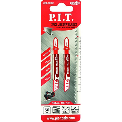 Пилка для лобзика по металлу T118AF (гибкие) 50мм PIT AJSB-T118AF