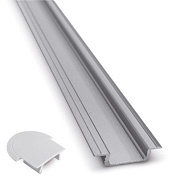 Профиль алюминиевый врезной GLAX PA-GLAX-AL, 2 м., цвет серебро, GTV 46322