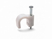 Скоба пластиковая с гвоздем для круглых проводов и кабелей, СПК Fortisflex