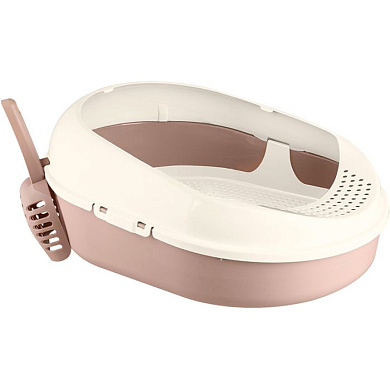 Комплект для кошек лоток с сеткой и совком Cosmo (какао) Полимербыт 4396103