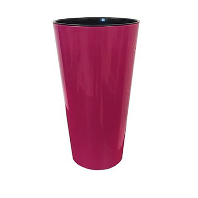 Кашпо для цветов со вставкой "КАМЕЛИЯ", h=260, d=140, вставка 130 мм, фуксия Гарденпласт 00044