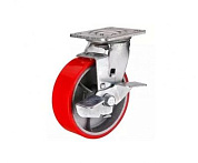 Колесо большегрузное поворотное SCpb полиуретановое с тормозом TOR