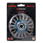 Кордщетка дисковая ''получаша'' стальная витая для УШМ 100 мм Forsage F-BWD104