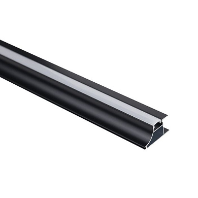 Профиль алюминиевый накладной/торцевой AVIOR, с экраном, цвет черный, 3м, AKS 115408