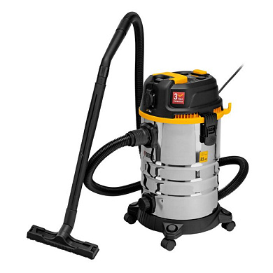 Пылесос строительный RVC30, 1400 Вт, бак 30 л, шланг 3 м, розетка с автосинхр. Denzel 28203