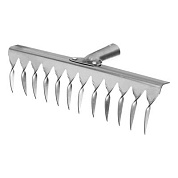 Грабли, нержавеющая сталь, 290 мм, 12 витых зубьев, без черенка, Россия Сибртех 61753