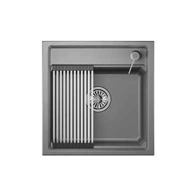 Мойка кварц, прямоугольная, KS-5002, 500*510мм, алюминиум, на столешницу, Granula 119238