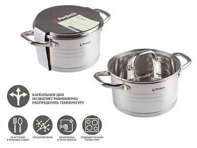 Кастрюля из нерж.стали, 2.5 л, ф 18 x 10, серия MILAGROS (Милагрос), PERFECTO LINEA 50-001810