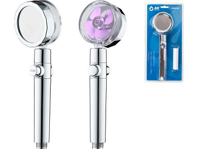 Душевая лейка с кнопкой подачи воды + фильтр, 1-функциональная, AV Engineering AVSSS-069