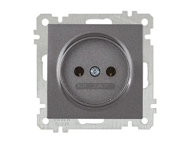 Розетка 1-ая, скрытая, без рамки, б/з, дымчатая, DARIA, 16 A, 250 V, IP 20, Mutlusan 21006010295
