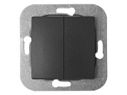 Выключатель 2 клав. (cкрытый, 10А) графит, Уют, Bylectrica С510-551гр
