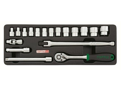 Набор-сет головок 3/8'' 18пр. 136х364мм Toptul GCAT1808