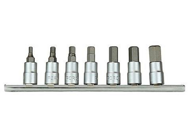 Набор дюймовых головок-бит HEX 1/8''-3/8'' 7 пр. 1/4'' Force 2073S