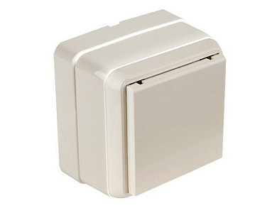 Розетка 1-ая, открытая, с/з, с крышкой, кремовая, BRON, 16 A, 250 V, IP 20, Mutlusan 21601100202