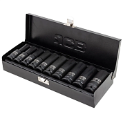 Набор ударных глубоких головок 10-24 мм 1/2'' 10 пр 12-гр JCB JCB-4107-9MPB