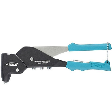 Заклепочник литой усиленный, поворотный 0-360 град, заклепки 2,4-4,8 мм Gross 40405