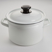 Кастрюля с цилиндрическими бортиками 2 л, белая без декора Керченский металлургический завод 41704-102/6-У4БлБД