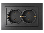 Розетка 2-ая (скрытая, с/з) графит, Уют, Bylectrica РС16-348гр