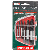 Набор экстракторов резьбы 6 пр М3-М18, Ø:3-6, 6-8, 8-11, 11-14, 14-18 мм, ''мелкий шаг'' RockForce RF-63005B