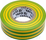 Изолента ПВХ желто-зеленая 19 мм х 20 м. х 0,13 мм Yato YT-81655