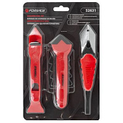 Набор пластиковых скребков с металлическим ножом для удаления герметика 3 пр. Forsage F-52631