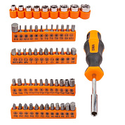Отвертка в комплекте с битами и головками 1/4'' 58 пр. ISMA ISMA-515058