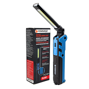 Лампа светодиодная аккумуляторная с магнитом 5W/3WCOB, 150/360Lumen, 3.7V, 2000mAh, t зарядки 4 ч, USB Forsage F-EL2301